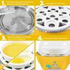 Elite Gourmet EGC1405M 2-Tiered Rapid Egg Cooker, 5-Egg Poacher, Omelets, Soft, Medium, Hard-Boiled Eggs with Auto Shut-Off and Buzzer, BPA Free, 14 eggs, Mint(Yellow)
