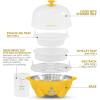 Elite Gourmet EGC1405M 2-Tiered Rapid Egg Cooker, 5-Egg Poacher, Omelets, Soft, Medium, Hard-Boiled Eggs with Auto Shut-Off and Buzzer, BPA Free, 14 eggs, Mint(Yellow)