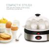 Elite Gourmet EGC-207 Easy Electric 7 Egg Capacity Cooker, No Alarm, Non-stick Omelet Maker, Scrambled, Soft, Medium, Hard Boiled with Auto Shut-Off, BPA Free(Stainless Steel)
