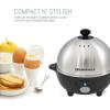Elite Gourmet EGC-508 Rapid Egg Cooker, 7 Easy-To-Peel, Hard, Medium, Soft Boiled Eggs, Poacher, Omelet Maker, Auto Shut-Off, Alarm, 16-Recipe Booklet, Stainless Steel(Stainless Steel)