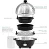Elite Gourmet EGC-508 Rapid Egg Cooker, 7 Easy-To-Peel, Hard, Medium, Soft Boiled Eggs, Poacher, Omelet Maker, Auto Shut-Off, Alarm, 16-Recipe Booklet, Stainless Steel(Stainless Steel)