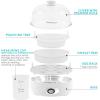 Elite Gourmet EGC700CW# Rapid Egg Cooker, 7 Easy-To-Peel, Hard, Medium, Soft Boiled Eggs, Poacher, Omelet Maker, Auto Shut-Off, Alarm, 16-Recipe Booklet, BPA-Free, Snow(Snow)