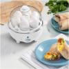 Elite Gourmet Easy Electric 7 Egg Capacity Cooker, Poacher, Omelet Maker, Scrambled, Soft, Medium, Hard Boiled with Auto Shut-Off and Buzzer, BPA Free(White)