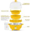 Elite Gourmet Easy Electric 7 Egg Capacity Cooker, Poacher, Omelet Maker, Scrambled, Soft, Medium, Hard Boiled with Auto Shut-Off and Buzzer, BPA Free(Yellow)