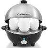 Elite Gourmet EGC-508 Rapid Egg Cooker, 7 Easy-To-Peel, Hard, Medium, Soft Boiled Eggs, Poacher, Omelet Maker, Auto Shut-Off, Alarm, 16-Recipe Booklet, Stainless Steel(Stainless Steel)