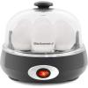 Elite Gourmet EGC700CW# Rapid Egg Cooker, 7 Easy-To-Peel, Hard, Medium, Soft Boiled Eggs, Poacher, Omelet Maker, Auto Shut-Off, Alarm, 16-Recipe Booklet, BPA-Free, Snow(Charcoal Grey)