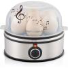 Elite Gourmet Easy Electric 7 Egg Capacity Cooker, Poacher, Omelet Maker, Scrambled, Soft, Medium, Hard Boiled with Auto Shut-Off and Buzzer, BPA Free(Stainless Steel)