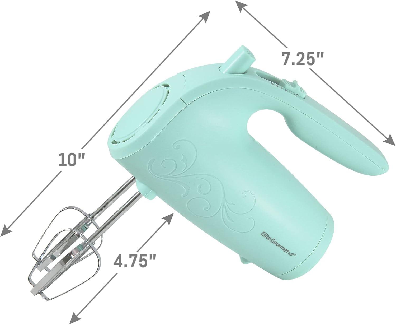 imageElite Gourmet EHB1023 Immersion Hand Blender 300 Watts 2 Speed Mixing with Detachable Blades Detachable Wand Stick Mixer Smoothies Baby Food Soup BlackMint