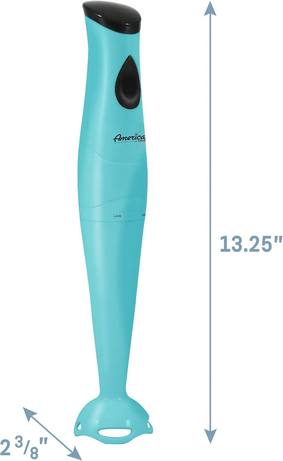 imageElite Gourmet EHB2425B Electric Immersion Mixer Chopper 1Touch Control Hand Blender 150 Watts BlackAqua