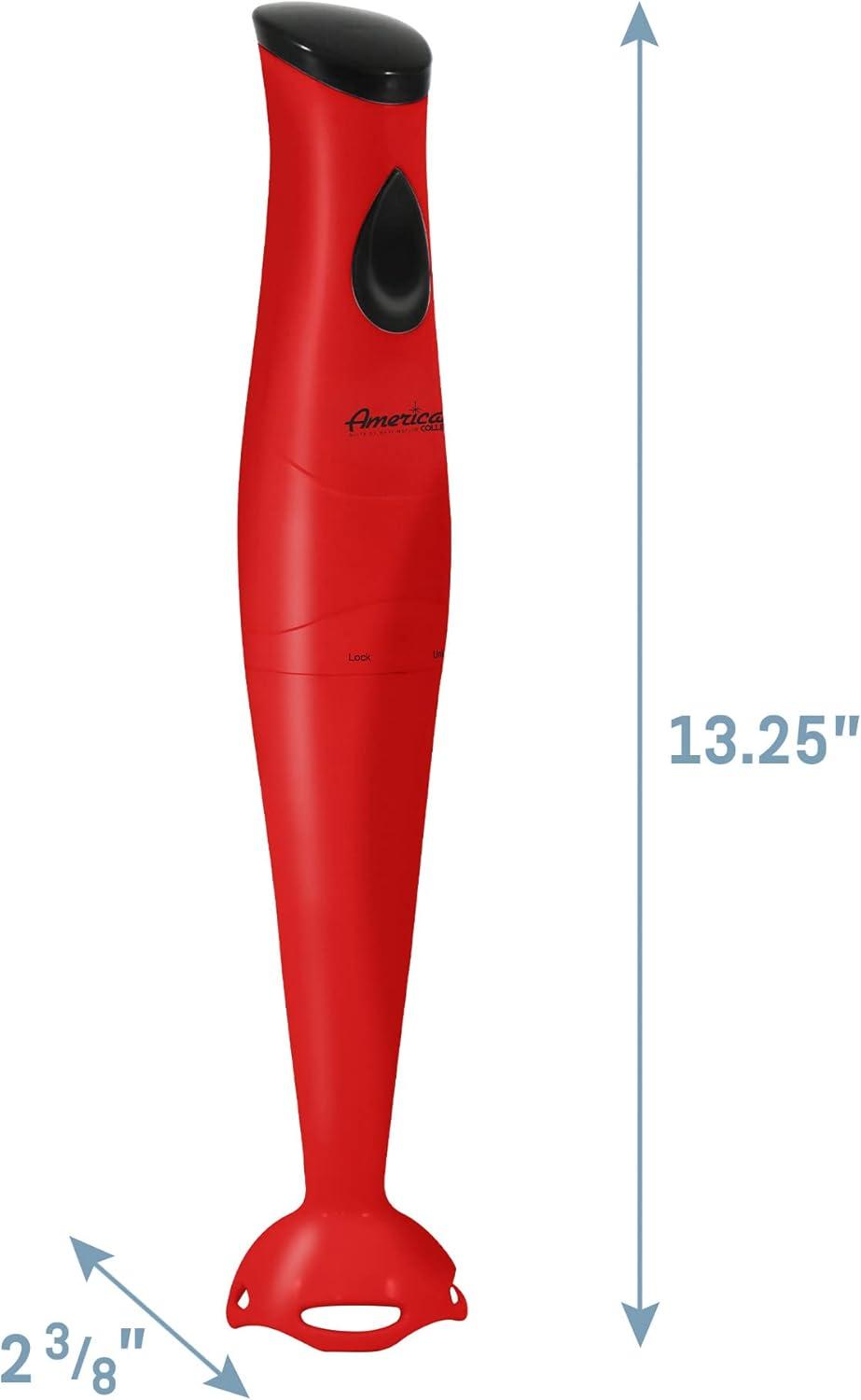 imageElite Gourmet EHB2425B Electric Immersion Mixer Chopper 1Touch Control Hand Blender 150 Watts BlackRed