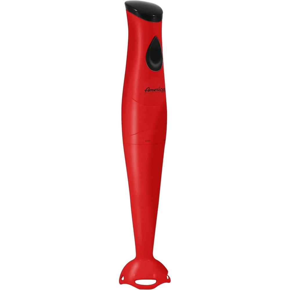 imageElite Gourmet EHB2425B Electric Immersion Mixer Chopper 1Touch Control Hand Blender 150 Watts BlackRed