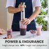 Elite Gourmet EHB1015 Immersion Hand Blender 500 Watts 2 Speed Mixing with Stainless Steel Blades, Detachable Wand Stick Mixer, Smoothies, Baby Food, Soup, Black(Grey)