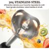 Elite Gourmet EHB1015 Immersion Hand Blender 500 Watts 2 Speed Mixing with Stainless Steel Blades, Detachable Wand Stick Mixer, Smoothies, Baby Food, Soup, Black(Black/Stainless Steel)
