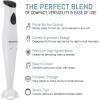 Elite Gourmet EHB1023 Immersion Hand Blender 300 Watts 2 Speed Mixing with Detachable Blades, Detachable Wand Stick Mixer, Smoothies, Baby Food, Soup, Black(White)