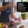 Elite Gourmet EHB1023 Immersion Hand Blender 300 Watts 2 Speed Mixing with Detachable Blades, Detachable Wand Stick Mixer, Smoothies, Baby Food, Soup, Black(Stainless Steel & Black)