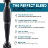 Elite Gourmet EHB1023 Immersion Hand Blender 300 Watts 2 Speed Mixing with Detachable Blades, Detachable Wand Stick Mixer, Smoothies, Baby Food, Soup, Black(Black)