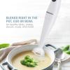 Elite Gourmet EHB1023 Immersion Hand Blender 300 Watts 2 Speed Mixing with Detachable Blades, Detachable Wand Stick Mixer, Smoothies, Baby Food, Soup, Black(White)