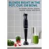 Elite Gourmet EHB1023 Immersion Hand Blender 300 Watts 2 Speed Mixing with Detachable Blades, Detachable Wand Stick Mixer, Smoothies, Baby Food, Soup, Black(Black)