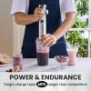 Elite Gourmet EHB1324 Cordless, Rechargeable Hand Blender, Variable 5-Speed Blending, One-Touch Power Button & Safety Lock, Stainless Steel Blades, Portable, Sauces, Soup, Smoothies, Baby Food, Gray(Granite)