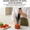 Elite Gourmet EHB2425B Electric Immersion, Mixer, Chopper, 1-Touch Control Hand Blender, 150 Watts, Black(Black)