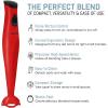 Elite Gourmet EHB2425B Electric Immersion, Mixer, Chopper, 1-Touch Control Hand Blender, 150 Watts, Black(Red)