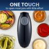 Elite Gourmet EJO800 High Power Torque Automatic Battery Operated Electric Jar Opener, One-Touch Electric Operation, Easily Remove Most-Size Lids with Auto-Size Guides, Black/Gray(Black/Gray)