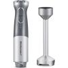 Elite Gourmet EHB1324 Cordless, Rechargeable Hand Blender, Variable 5-Speed Blending, One-Touch Power Button & Safety Lock, Stainless Steel Blades, Portable, Sauces, Soup, Smoothies, Baby Food, Gray(Granite)
