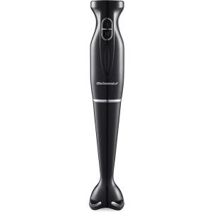 Elite Gourmet EHB1023 Immersion Hand Blender 300 Watts 2 Speed Mixing with Detachable Blades, Detachable Wand Stick Mixer, Smoothies, Baby Food, Soup, Black(Black)