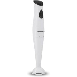 Elite Gourmet EHB1023 Immersion Hand Blender 300 Watts 2 Speed Mixing with Detachable Blades, Detachable Wand Stick Mixer, Smoothies, Baby Food, Soup, Black(White)