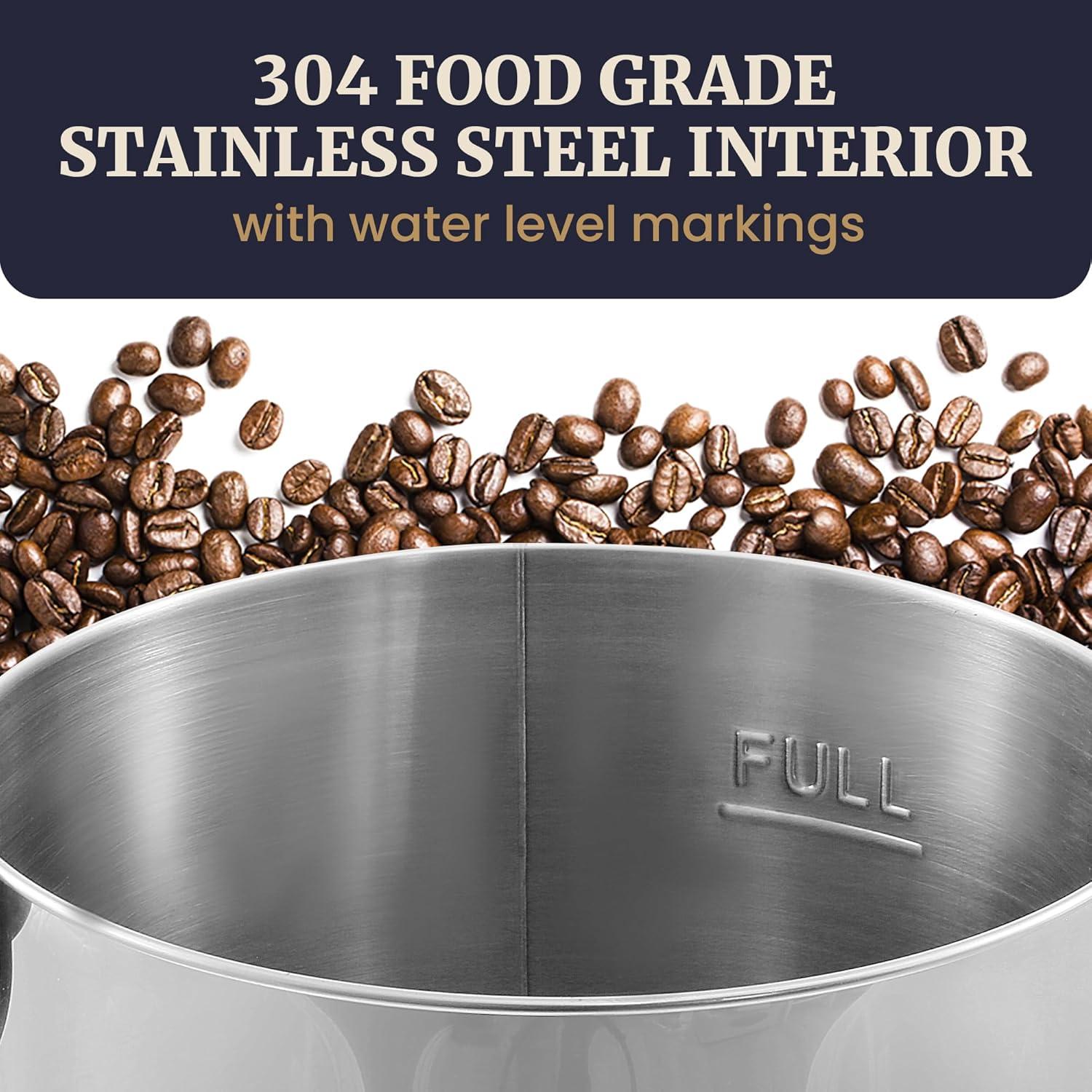 imageElite Gourmet CCM035 MaxiMatic 30 Cup Stainless Steel Coffee Urn Removable Filter For Easy Cleanup Two Way Dispenser with CoolTouch Handles Electric Coffee Maker Urn Stainless Steel40 Cup