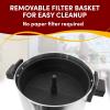 Elite Gourmet CCM-035# Maxi-Matic 30 Cup Stainless Steel Coffee Urn Removable Filter For Easy Cleanup, Two Way Dispenser with Cool-Touch Handles Electric Coffee Maker Urn, Stainless Steel(30 Cup)