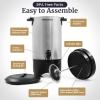 Elite Gourmet CCM-035# Maxi-Matic 30 Cup Stainless Steel Coffee Urn Removable Filter For Easy Cleanup, Two Way Dispenser with Cool-Touch Handles Electric Coffee Maker Urn, Stainless Steel(40 Cup)