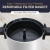 Elite Gourmet CCM-035 Maxi-Matic 30 Cup Stainless Steel Coffee Urn Removable Filter For Easy Cleanup, Two Way Dispenser with Cool-Touch Handles Electric Coffee Maker Urn, Stainless Steel(30 Cups)