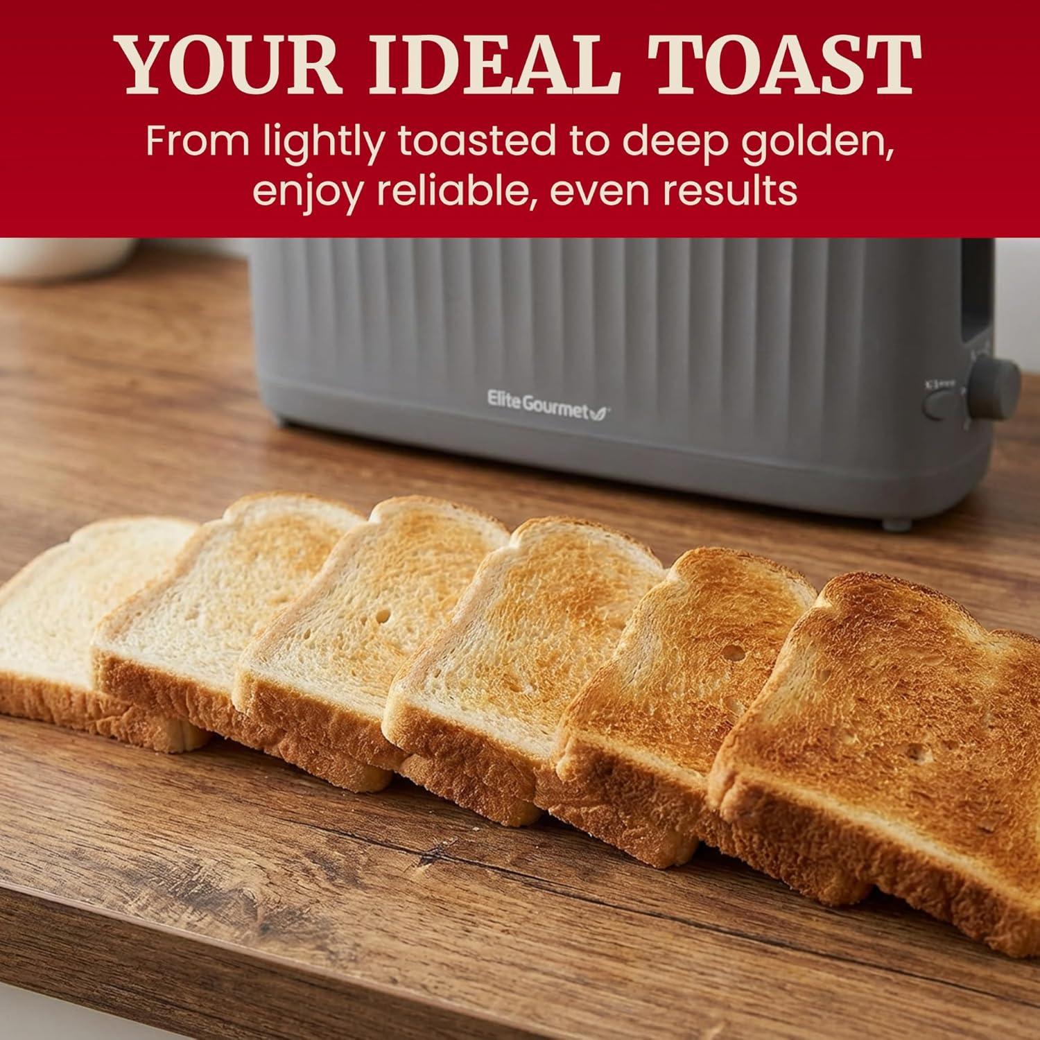imageElite Gourmet ECT2517OX SLIMTOAST 2Slice Long Slot Toaster Cooltouch Body 6 Toast Settings amp Cancel Function Extra Wide 15 Slot Easily Fits Bread English Muffins Bagels amp Waffle Ocean BlueGrey