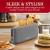 Elite Gourmet ECT2517OX SLIMTOAST™ 2-Slice, Long Slot Toaster, Cool-touch Body, 6 Toast Settings & Cancel Function, Extra Wide 1.5” Slot Easily Fits Bread, English Muffins, Bagels & Waffle, Ocean Blue(Grey)