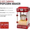Elite Gourmet EPM-250X Maxi-Matic 2.5 Ounce Classic Carnival, Tabletop Kettle Popcorn Popper Machine, Retro-Style, Movie Hot Buttered Popcorn, Red(1-Gallon)