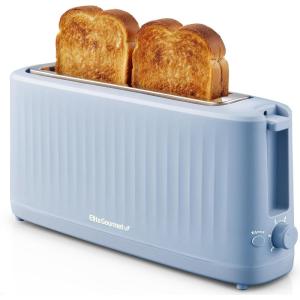 Elite Gourmet ECT2517OX SLIMTOAST™ 2-Slice, Long Slot Toaster, Cool-touch Body, 6 Toast Settings & Cancel Function, Extra Wide 1.5” Slot Easily Fits Bread, English Muffins, Bagels & Waffle, Ocean Blue(Ocean Blue)